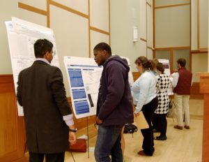 A poster session the Biochemistry Club hosted.