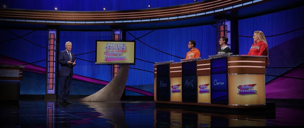 Clarissa Santori on the set of Jeopardy!.