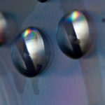 Large drops of water on a dvd disk