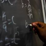 High school write math on chalkboard