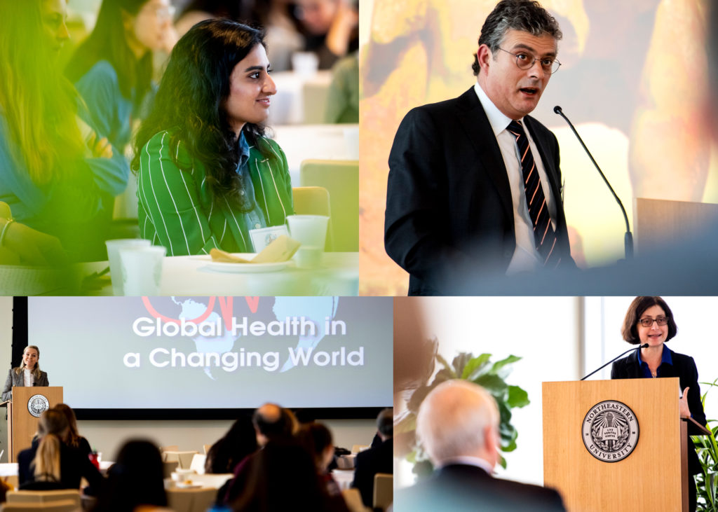 Multiple speakers at the Global Health in a Changing World conference emphasized that mental and physical welfare are concerns for everyone, and solving global health issues will require international collaboration and a variety of skills. Photos by Ruby Wallau/Northeastern University