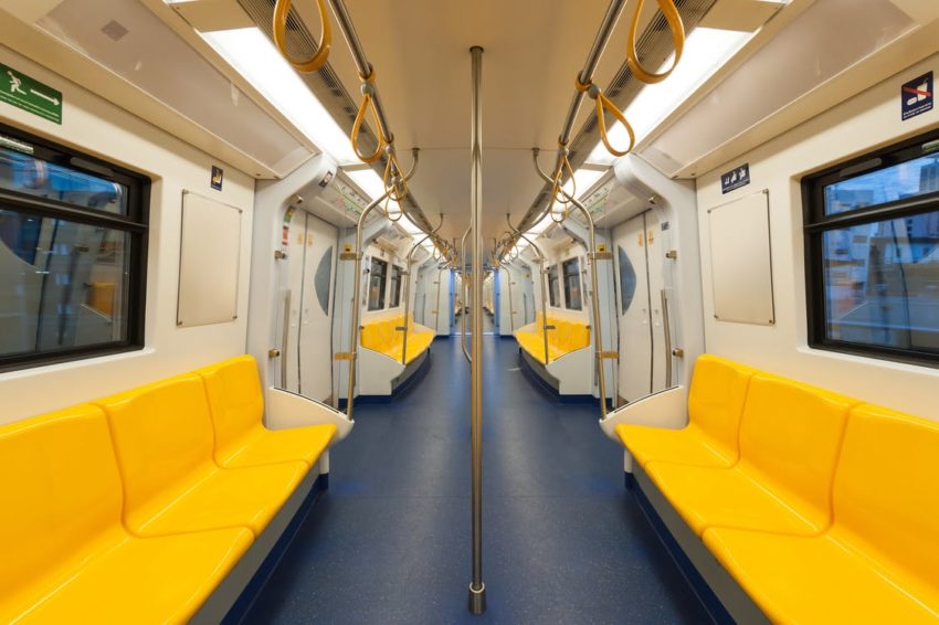 interior of subway car