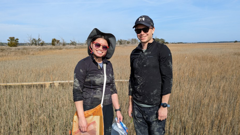 Undergraduate heads into the lab (and the marsh) to protect our coastlines