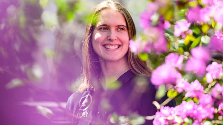 From TD Garden to Fenway Park, graduate student speaker Megan Carter is a hockey and academic star