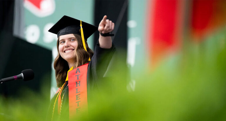 Hockey star Megan Carter tells Northeastern graduate class to embrace challenges as something we ‘get to’ do — not an obligation
