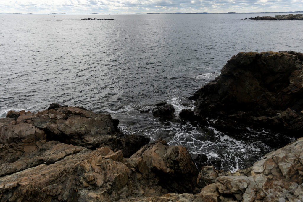 The rocky coastline