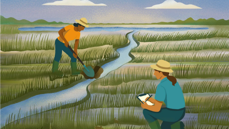 What are runnels, the man-made channels that help restore salt marshes?