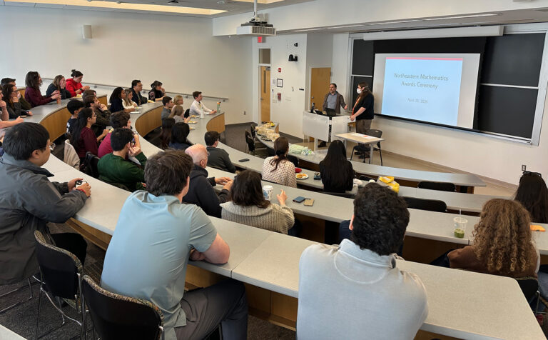 Northeastern Mathematics Department Honors Students and Faculty at 2026 Awards Ceremony